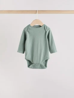 Next Blue Baby Long Sleeve Bodysuits 5 Pack^BOY Multipacks|Bodysuits & Vests