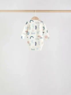 Next Blue Baby Long Sleeve Bodysuits 5 Pack^BOY Bodysuits & Vests|Vests