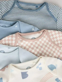 Next Blue Baby Long Sleeve Bodysuits 5 Pack^BOY Bodysuits & Vests|Vests