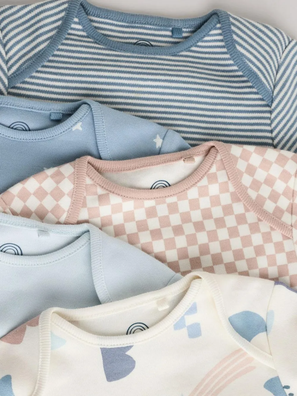 Next Blue Baby Long Sleeve Bodysuits 5 Pack^BOY Bodysuits & Vests|Vests