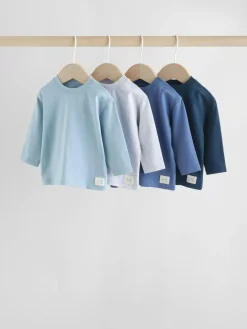 Next Baby Long Sleeve T-Shirts 4 Pack (0mths-2yrs) Blue
