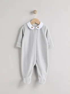Next Blue Baby Teddy Bear Textured Sleepsuit (0mths-3yrs)