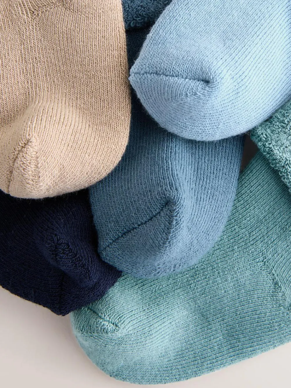 Hot Next Blue Baby Towel Socks 5 Pack (0mths-2yrs)