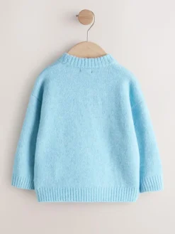 Clearance Next Blue Bear Character Knitted Crew Neck Jumper (3mths-7yrs)