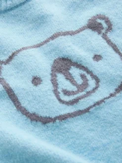 Clearance Next Blue Bear Character Knitted Crew Neck Jumper (3mths-7yrs)