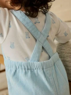 Sale Next Blue Bear Cord Dungarees and Bodysuit Set (0mths-2yrs)
