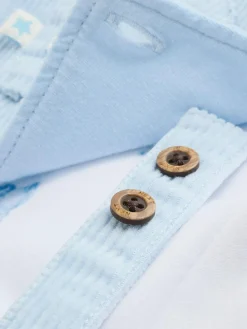 Sale Next Blue Bear Cord Dungarees and Bodysuit Set (0mths-2yrs)