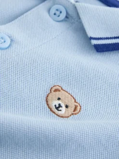 Next Blue Bear Short Sleeve Polo Shirt (3mths-7yrs)