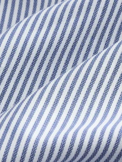 Clearance Next Blue Bengal Short Sleeve With Button Down Collar Stripe Easy Iron Oxford Shirt