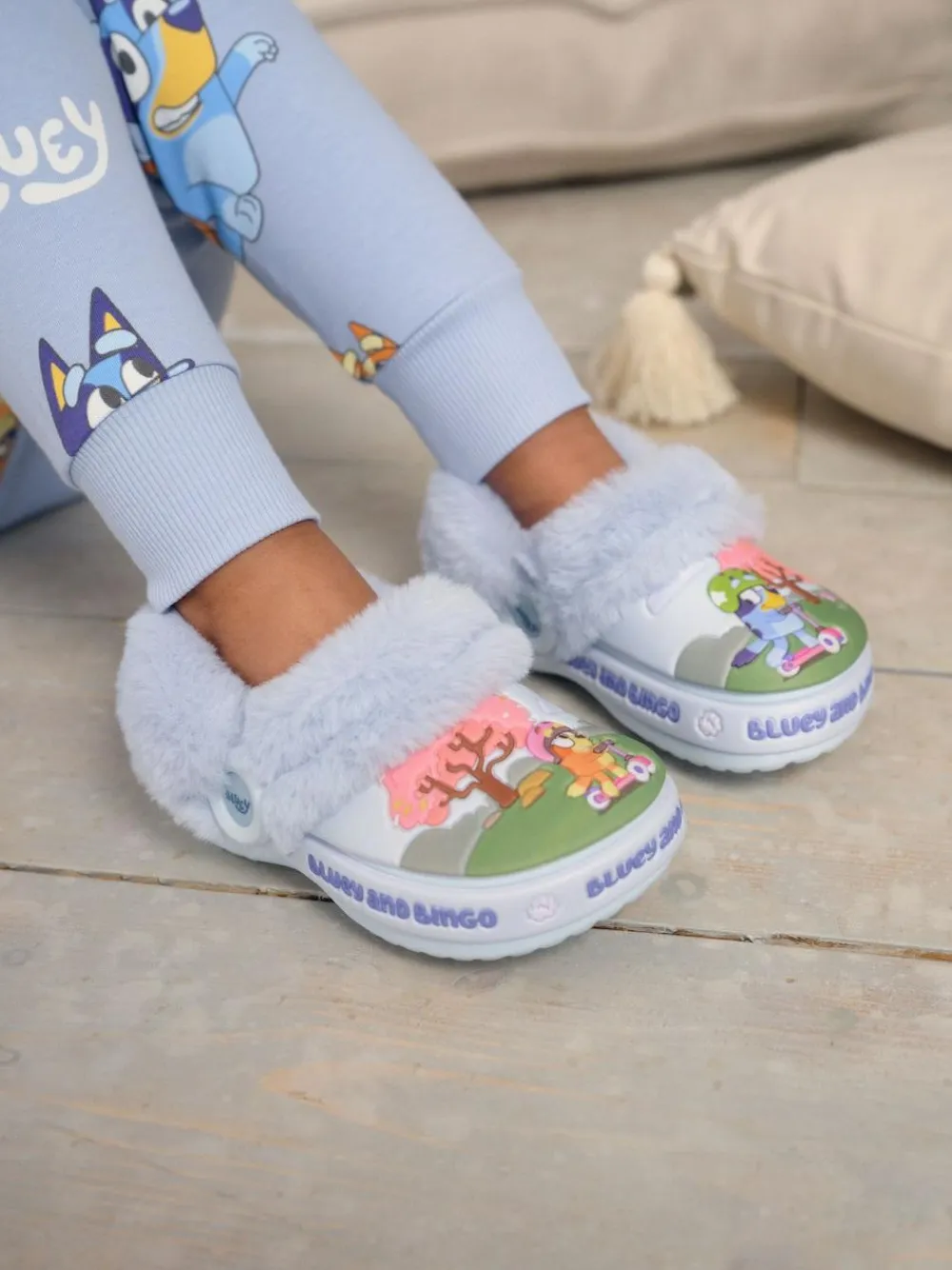 Next Blue Bluey Cosy Lined Slipper Clogs^BOY Nightwear
