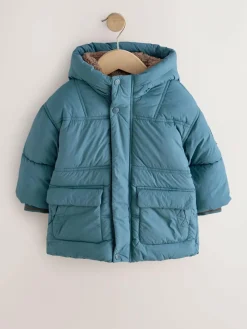 Next Borg Lined Padded Shower Resistant Coat (3mths-7yrs)^BOY Baby Winter Clothing|Coats, Jackets & Pramsuits