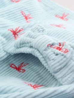 Next Blue Bow Baby Cord Pinafore Long Sleeve Bodysuit & Tights Set (0mths-2yrs)^ Dresses|Dresses