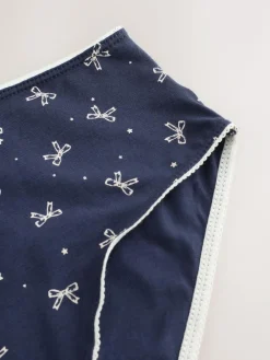 Discount Next Blue Bows High Waist High Leg Cotton Rich Knickers 7 Pack