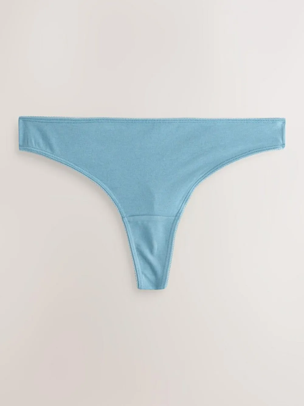 Hot Next Thong Cotton Rich Knickers 7 Pack Blue Bows