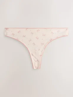 Hot Next Thong Cotton Rich Knickers 7 Pack Blue Bows