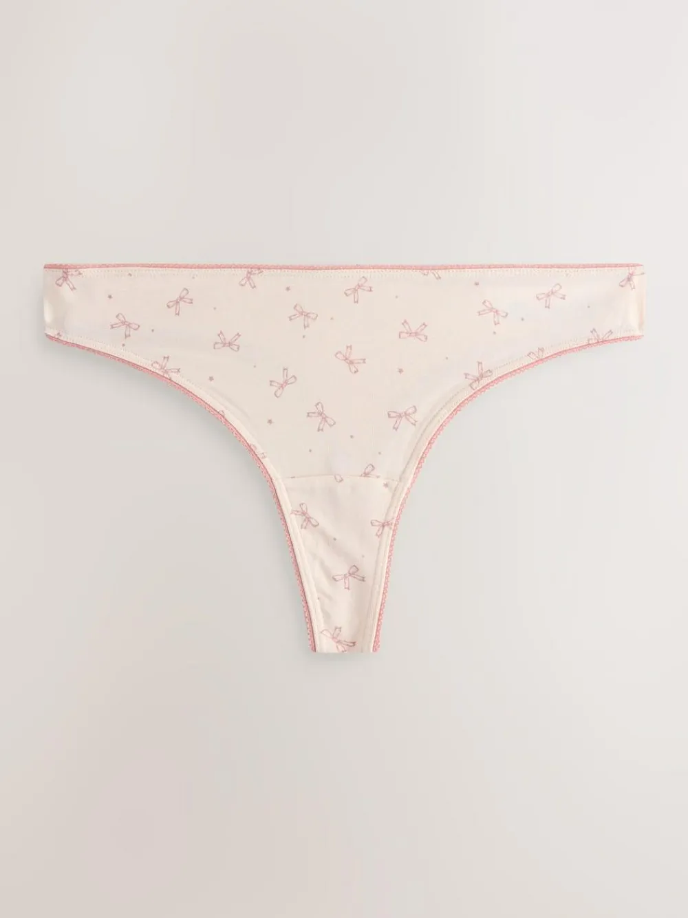 Hot Next Thong Cotton Rich Knickers 7 Pack Blue Bows