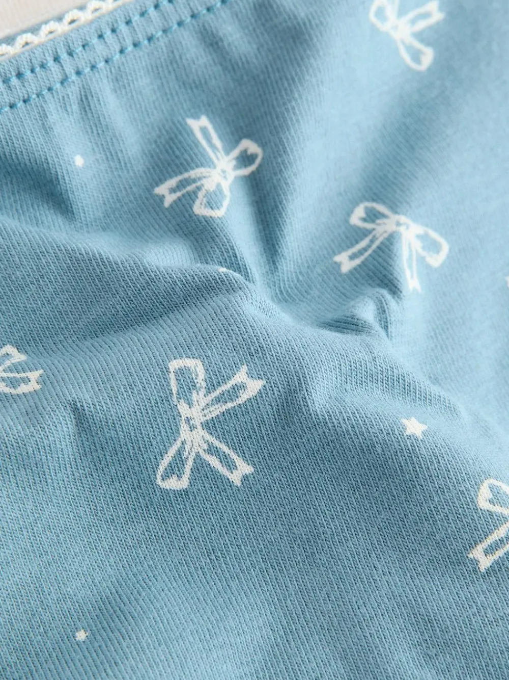 Hot Next Thong Cotton Rich Knickers 7 Pack Blue Bows