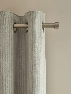 Next Brushed Stripe Lined Eyelet Curtains Blue