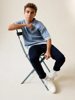 Next Button Neck Knitted Polo Shirt (3-16yrs)^BOY Knitwear & Sweaters|Knitwear