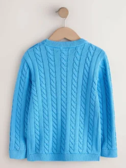 Sale Next Blue Cable Knit Crew Neck Jumper (3-16yrs)