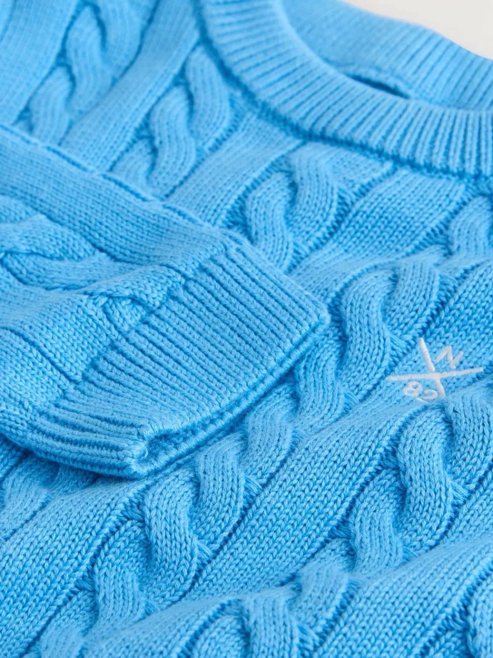 Sale Next Blue Cable Knit Crew Neck Jumper (3-16yrs)