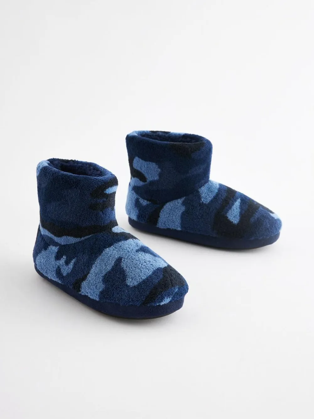 Online Next Slipper Boots Blue Camo