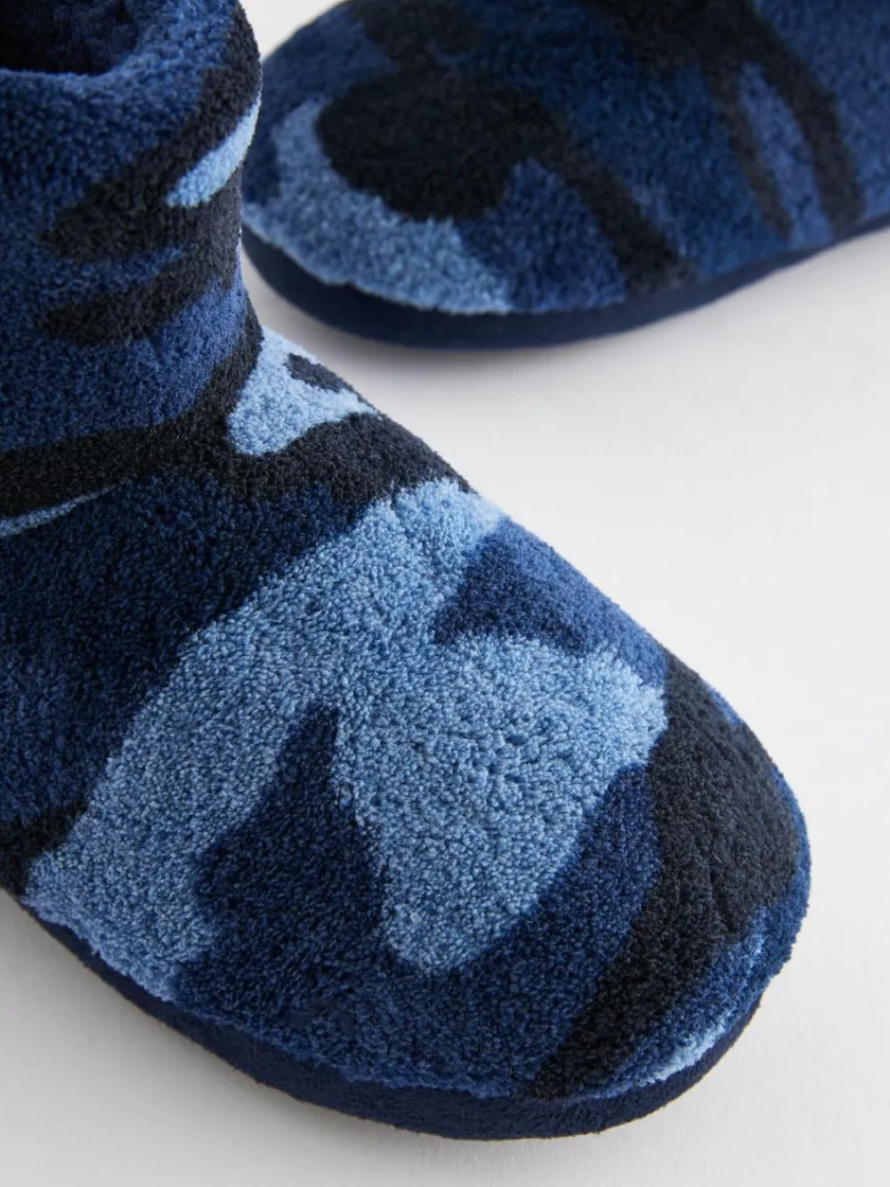 Online Next Slipper Boots Blue Camo