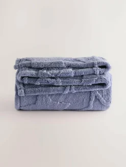 Best Next Blue Carved Star Fleece Throw