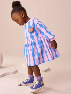 Online Next Blue Character Appliqué Standard Fit (F) High Top Trainers