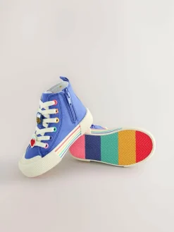 Online Next Blue Character Appliqué Standard Fit (F) High Top Trainers