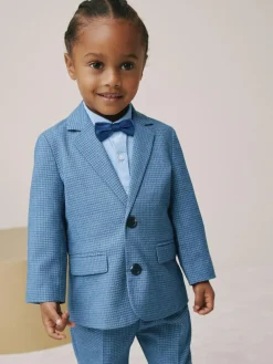 Next Blue Check Blazer, Shirt, Trousers & Bow Tie Set (3mths-9yrs)^BOY Pants & Chinos|Occasionwear
