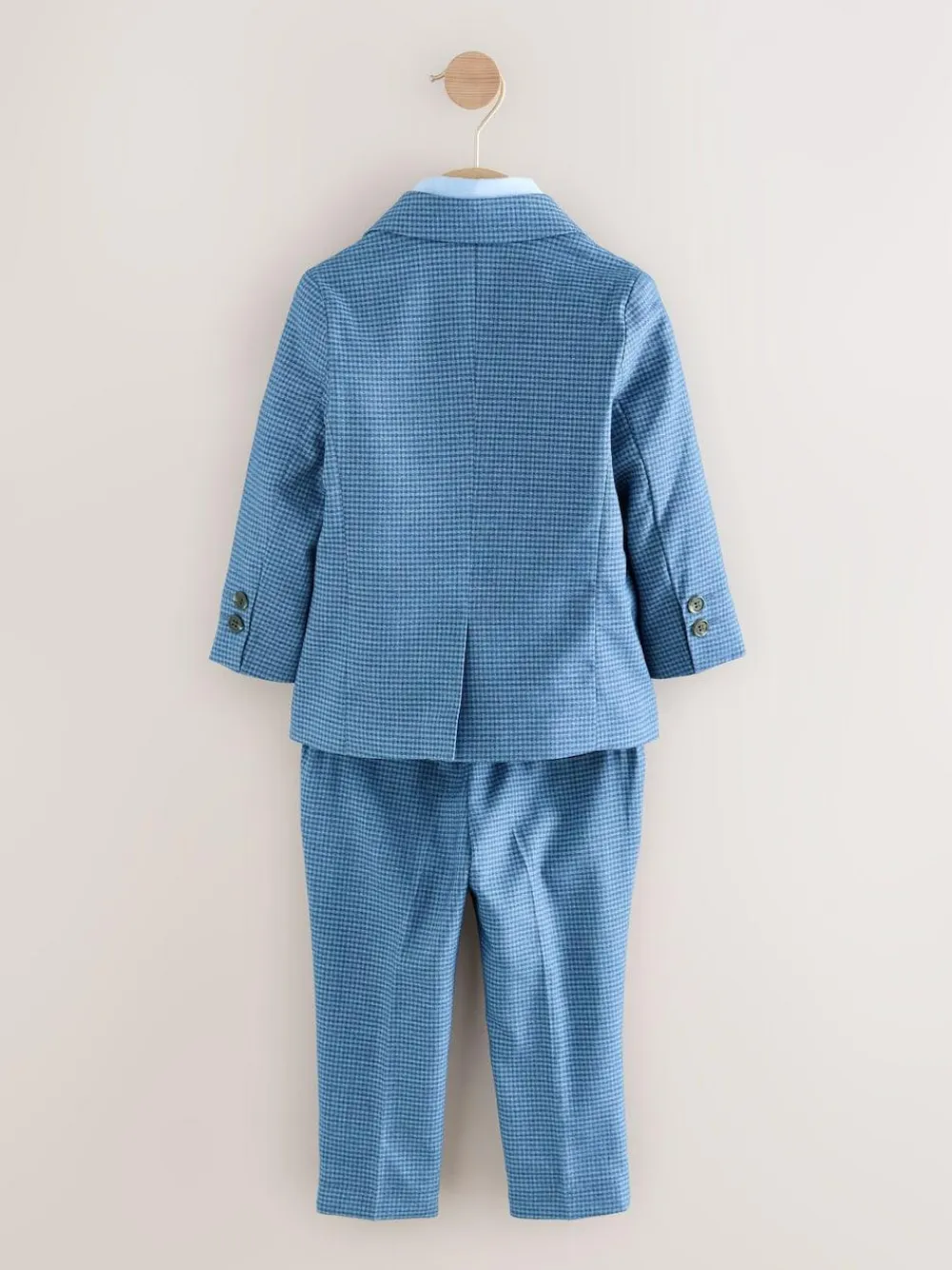 Next Blue Check Blazer, Shirt, Trousers & Bow Tie Set (3mths-9yrs)^BOY Pants & Chinos|Occasionwear