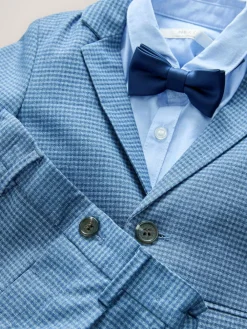 Next Blue Check Blazer, Shirt, Trousers & Bow Tie Set (3mths-9yrs)^BOY Pants & Chinos|Occasionwear