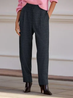 Discount Next Blue Check N. Premium Barrel Leg Trousers With Wool