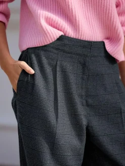 Discount Next Blue Check N. Premium Barrel Leg Trousers With Wool