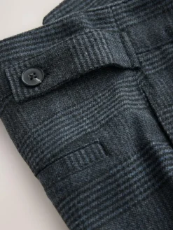 Discount Next Blue Check N. Premium Barrel Leg Trousers With Wool