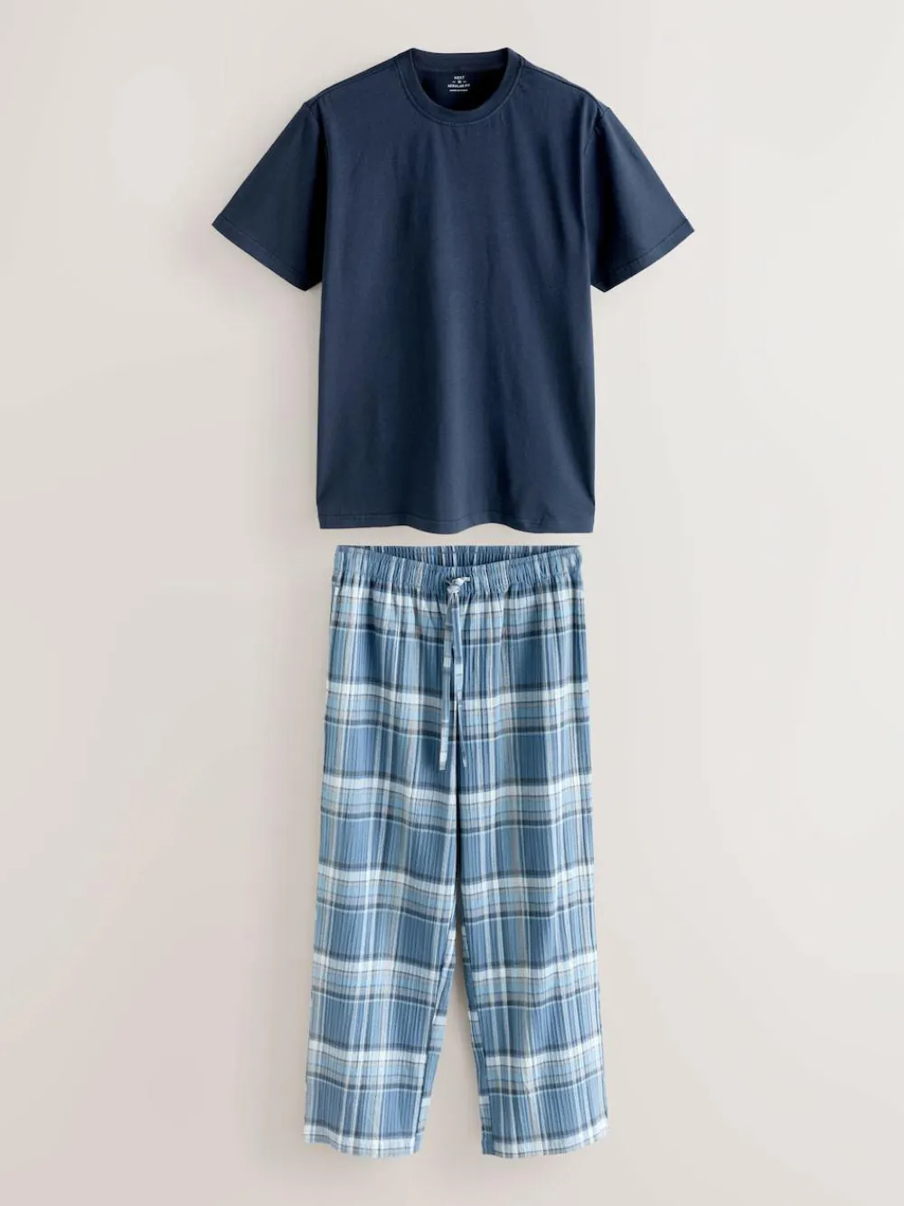 Next Blue Check Short Sleeve Pyjamas Set^ Nightwear|Pyjamas