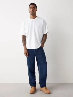 Best Next Relaxed Fit Vintage Wash Denim Jeans Blue Classic Vintage