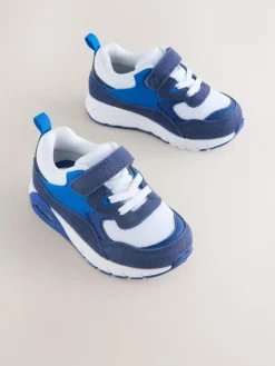 Next Blue Cobalt Standard Fit (F) Elastic Lace Trainers