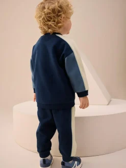 Discount Next Blue Colourblock Single Sweatshirt and Joggers Set (3mths-7yrs)