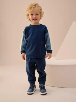 Discount Next Blue Colourblock Single Sweatshirt and Joggers Set (3mths-7yrs)