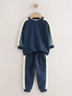 Discount Next Blue Colourblock Single Sweatshirt and Joggers Set (3mths-7yrs)
