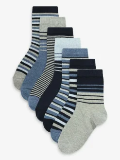 Clearance Next Blue Cotton Rich Socks 7 Pack