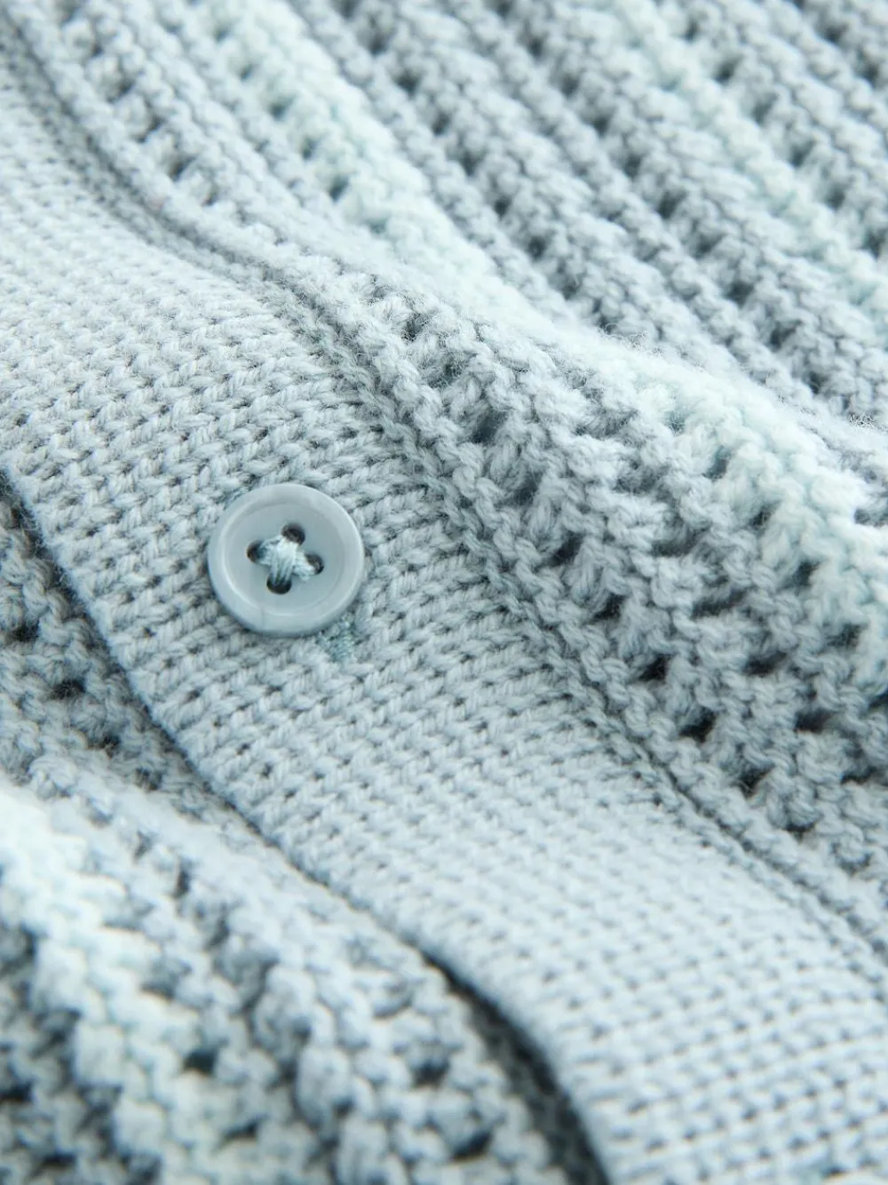 Next Blue Crochet Knitted Short Sleeve Shirt and Shorts Set (3mths-10yrs)^BOY Knitwear & Sweaters|Knitwear