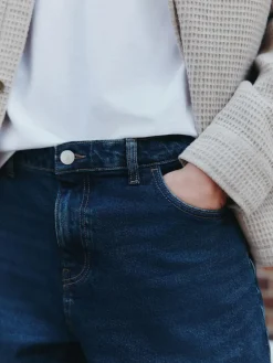 Best Next Blue Dark Baggy Fit Vintage Wash Denim Jeans