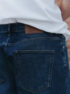 Best Next Blue Dark Baggy Fit Vintage Wash Denim Jeans