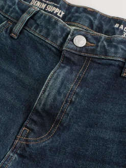 Best Next Blue Dark Baggy Fit Vintage Wash Denim Jeans