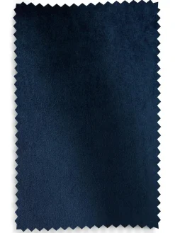 Next Blue Dark Navy Matte Velvet Pencil Pleat Blackout/Thermal Curtains^ Curtains & Blinds
