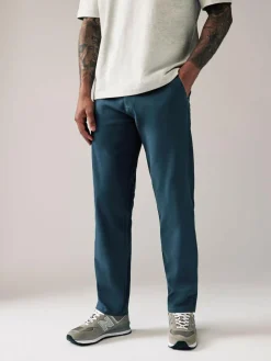 Hot Next Blue Dark Straight Fit Stretch Chinos Trousers