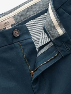 Hot Next Blue Dark Straight Fit Stretch Chinos Trousers